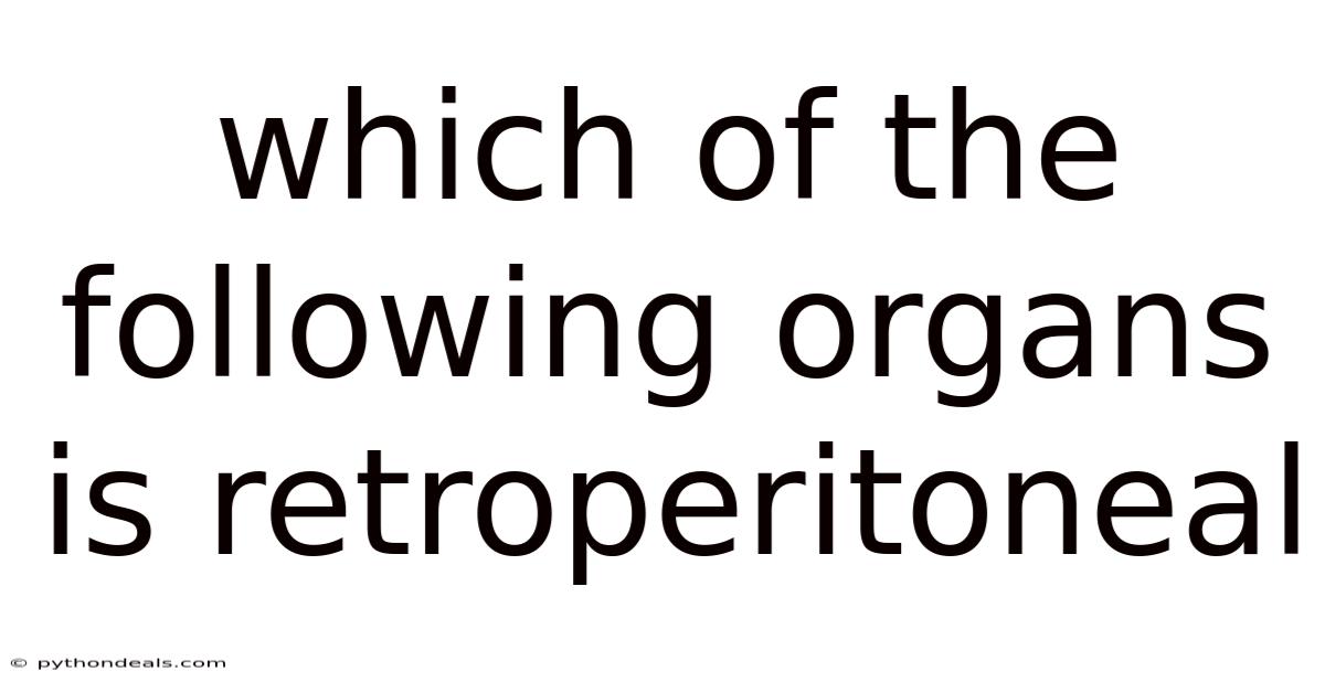 Which Of The Following Organs Is Retroperitoneal