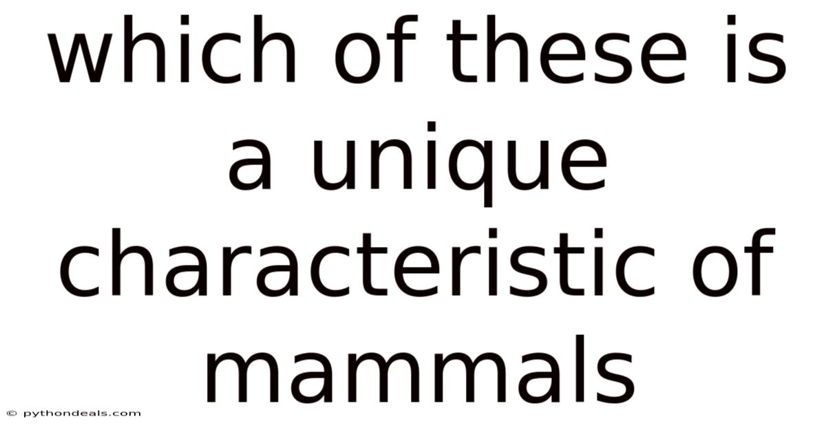 Which Of These Is A Unique Characteristic Of Mammals