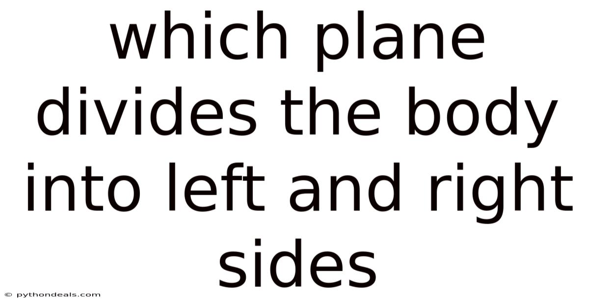 Which Plane Divides The Body Into Left And Right Sides