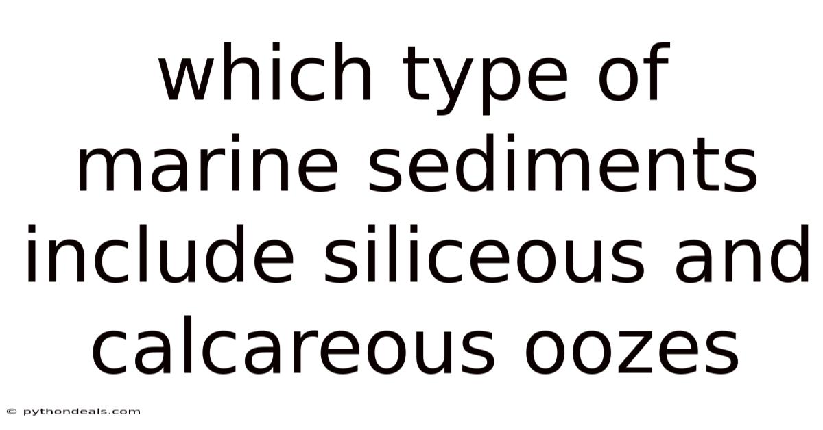 Which Type Of Marine Sediments Include Siliceous And Calcareous Oozes