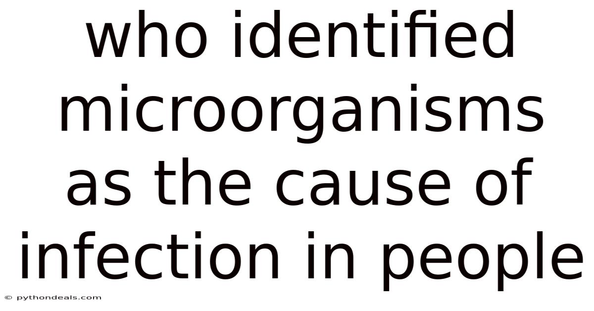 Who Identified Microorganisms As The Cause Of Infection In People