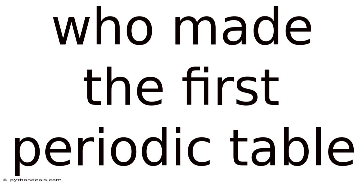 Who Made The First Periodic Table