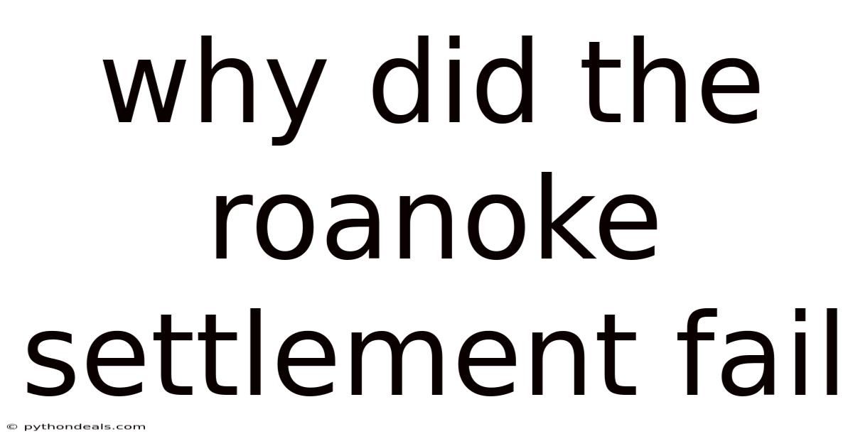 Why Did The Roanoke Settlement Fail