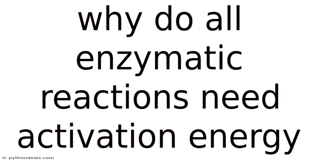 Why Do All Enzymatic Reactions Need Activation Energy