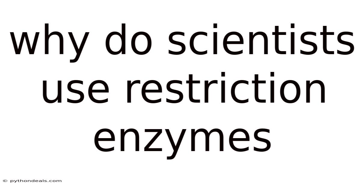 Why Do Scientists Use Restriction Enzymes