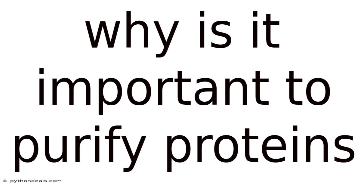Why Is It Important To Purify Proteins