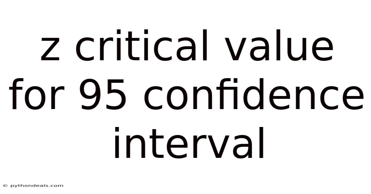 Z Critical Value For 95 Confidence Interval